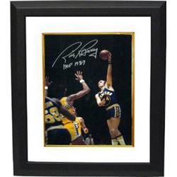 Rick Barry Signed Golden State Warriors 16X20 Photo HOF 1987 Custom Framed (Hookshot)