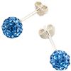 Image 1 : Sterling Silver Blue Crystal 6Mm Post Earrings