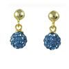 Image 1 : Sterling Silver-GD Crystal Ball Earrings