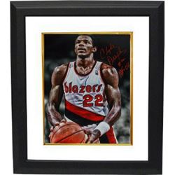 Clyde Drexler Signed Portland Trail Blazers 16X20 Photo Custom Framed HOF 04 (Foul Shot Spotlight)