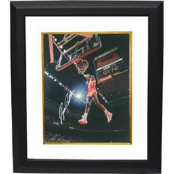 Dominique Wilkins Signed Atlanta Hawks Awesome Dunk 16X20 Photo Custom Framed