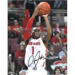 Deshaun Thomas Signed Ohio State Buckeyes 8X10 Photo (Jumpshot- White Jersey)