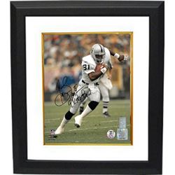 Tim Brown Signed Oakland Raiders 8X10 Photo Custom Framed 9X Pro Bowl (White Jersey)- Brown Hologram
