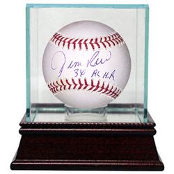 Jim Rice Signed Official Major League Baseball W/ Glass Case 3X AL HR (Boston Red Sox)