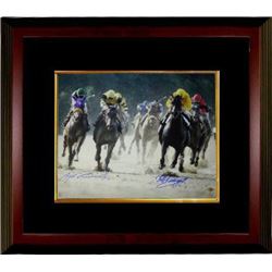 Angel Cordero Signed Horse Racing 16X20 Photo W/ Pincay Custom Framed