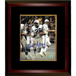 Lydell Mitchell Signed Baltimore Colts 8X10 Photo Custom Framed (White Jersey Run)