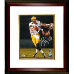 Brett Favre Signed Green Bay Packers 8X10 Photo Custom Framed (Scramble)- Favre Hologram