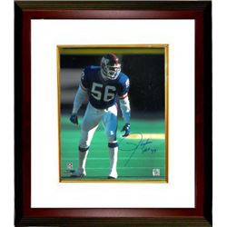 Lawrence Taylor Signed New York Giants 16X20 Photo Custom Framed HOF 99 (Standing Up At Line)