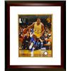 Image 1 : Magic Johnson Signed Los Angeles Lakers 8X10 Photo Custom Framed (Yellow Jersey Dribble)