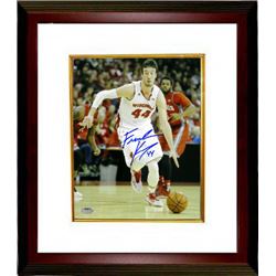 Frank Kaminsky Signed Wisconsin Badgers 8X10 Photo Custom Framed (White Jersey)