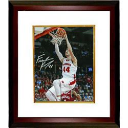 Frank Kaminsky Signed Wisconsin Badgers 16X20 Photo Custom Framed (Slam Dunk Vs Indiana White Jersey