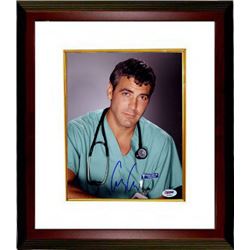 George Clooney Signed ER Green Scrubs 8X10 Photo Custom Framed- PSA Hologram (Movie/Entertainment)