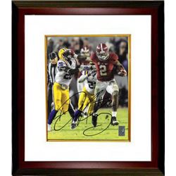 Derrick Henry Signed Alabama Crimson Tide 8X10 Photo Custom Framed #2 (Vertical Stiff Arm Vs LSU-Hei