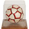 Image 1 : Soccer Ball Unsigned Display Case With Wood Base