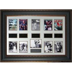Tiger Woods Unsigned Grand Slam Golf Champions 10 Photo Engraved Signature Series PGA 22X33 Leather 