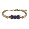 Image 1 : Lavender Enamel Bow, Gold Plated Brass Bangle Bracelet, 5.5" 1"