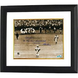 Bobby Thomson Signed New York Giants Vintage Sepia 16X20 Photo Custom Framed Shot Heard Round World 