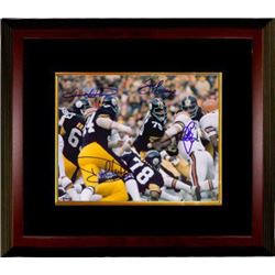 Joe Greene Signed Pittsburgh Steelers Steel Curtain 8X10 Photo Custom Framed Color Action 4 Signatur