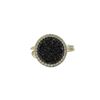 Image 1 : Gold Plated Sterling Silver, 15Mm Round Circle, 12Mm Grey Druzy Natural Stone With CZ Border, Adjust