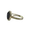 Image 2 : Gold Plated Sterling Silver, 15Mm Round Circle, 12Mm Grey Druzy Natural Stone With CZ Border, Adjust