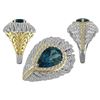 Image 1 : TT SS/YGPLT LONDON BLUE TOPAZ / WHITE TOPAZ RING - Size 7 (#10193MUL)