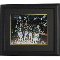 Marty Lyons Signed New York Jets Sack Exchange 16X20 Photo Custom Framed W/ 4 Signatures- Steiner Ho