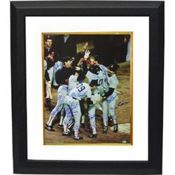 Marty Barrett Signed Boston Red Sox 16X20 Color Photo Custom Framed (ALCS MVP) 1986 AL Champs W/ 19 