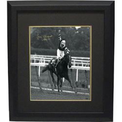 Seattle Slew Signed Belmont Stakes Horse Racing 16X20 B&W Photo Custom Framed W/ Slew 77 (Arm Up Ver