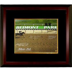 Swale Signed Belmont Stakes Winners Belmont Park Horse Racing 16X20 Photo Custom Framed W/ 3 Sig