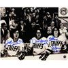Image 1 : Hanson Brothers (Slap Shot) Signed Charleston Chiefs On Bench B&W 8X10 Photo 3 Sig- Steiner Hologram