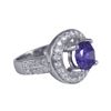 Image 2 : Amethyst Color Round CZ, Surrounded With White Czs, Sterling Silver Ring Size 5