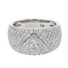 Image 1 : Wide Micro Pave' Diamond Ring In 14K White Gold | 398545