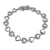 Image 1 : Sterling Silver Heart  Bracelet With CZ