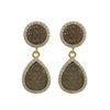 Image 1 : Gold Plated Sterling Silver, 11Mm Round Circle And 13.5X17.5Mm Teardrop, Champagne Druzy Natural Sto