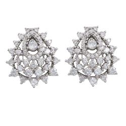 Brass White CZ Earring