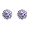 Image 1 : Sterling Silver Lavender Crystal 4Mm Post Earrings