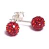 Image 1 : Sterling Silver Red Crystal 6Mm Post Earrings