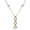 Image 1 : Matte Gold Tone Sterling Silver Three Circles On Two Row Chain Necklace -16