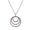 Image 1 : Sterling Silver Three Open Circles CZ Pendant, 1.18