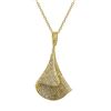 Image 1 : Gold Plated Sterling Silver Upside Down Cone Shape Pendant With CZ Pave
