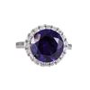 Image 1 : Sterling Silver Amythest Round CZ Ring