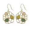 Image 1 : Gold Plated Sterling Silver Fish Hook Earrings, With Light Multi Color Semi Precious Stones- 1.69