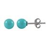 Image 1 : Turquoise 5Mm Ball On Rhodium Plated Sterling Silver Post Stud Earrings