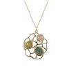 Image 1 : Gold Plated Sterling Silver Pendant With Light Multi Color Combination Semi Precious Stones- 1.26"