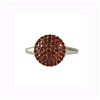 Image 1 : Gold Plated Sterling Silver 10Mm Round Circle With Orange CZ Ring, Size 7