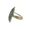 Image 2 : Green Jade Semi Precious Faceted Stone With CZ Border, On Gold Plated Sterling Silver Adjustable Rin