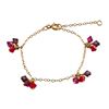 Image 1 : Red Multi Crystal Beads Dangling On Gold Filled Chain Bracelet, 5" 1"