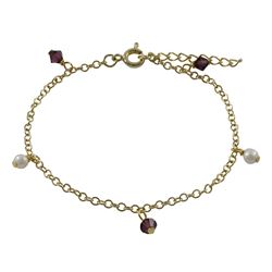 Gold Plated Brass Stone Pearl Neck