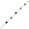 Image 2 : Dark Multi Color Semi Precious Round Flat Stones On Gold Plated Sterling Silver Chain Bracelet