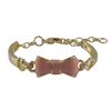 Image 1 : Light Pink Enamel Bow, Gold Plated Brass Bangle Bracelet, 4&Quot; 1&Quot;